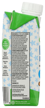 Back label view of Orgain vanilla kids nutritional drink with twenty two vitamins and minerals breakdown