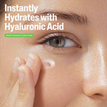 Dermatologist recommended sensitive skincare eye cream displaying the product texture.