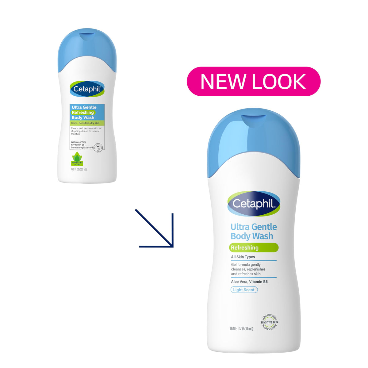 Cetaphil sensitive skin body wash with aloe vera and vitamin B5 packaging