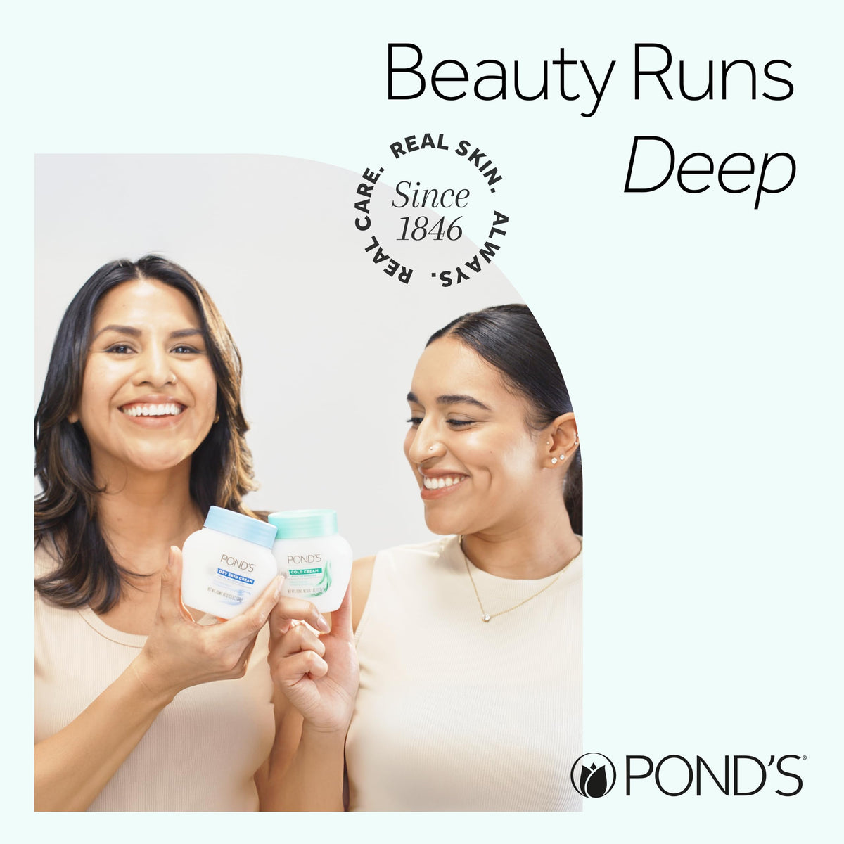 Pond's hypoallergenic non comedogenic cream side view jar
