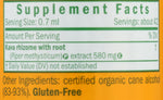 Back label of Herb Pharm Kava liquid formula with ingredients and usage guidelines