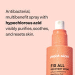 Detail of Peach Slices Fix All Recovery Spray nozzle and cap