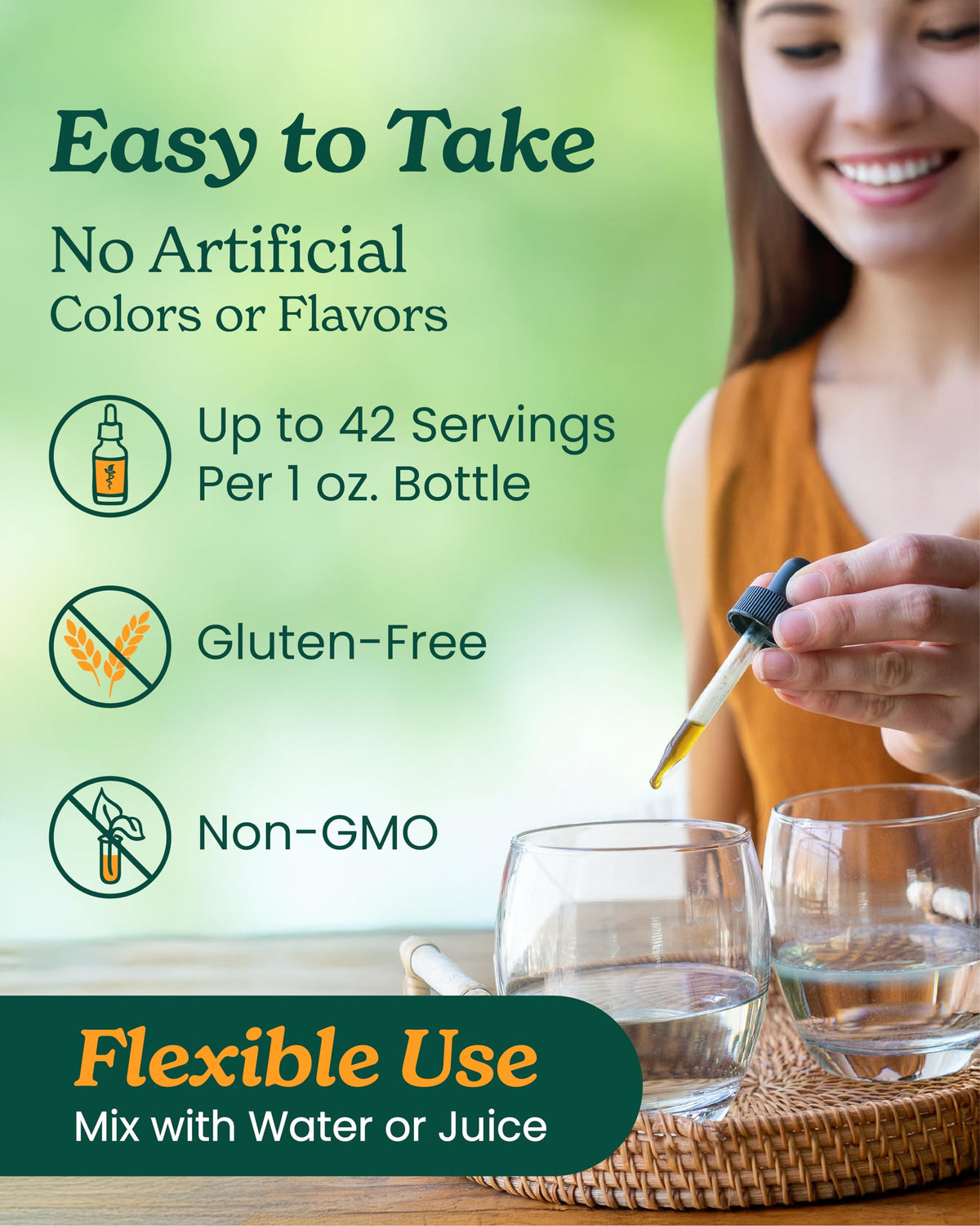 Fast absorbing sugar free ginger root liquid extract bottle on premium background