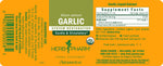 Herb Pharm organic garlic liquid extract bottle displayed on a clean wellness background