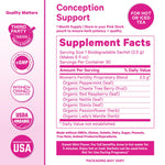 Pink Stork Fertility Tea box showing 15 sachets