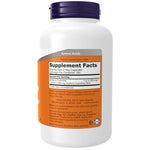 Side view of NOW Foods Acetyl-L Carnitine bottle listing supplement facts and amino acid dosage.