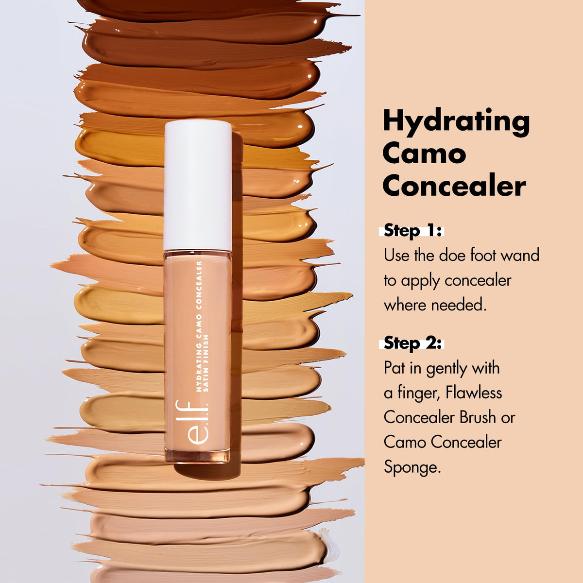 Satin finish hydrating makeup concealer tube with the cap unscrewed.