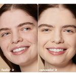 Cruelty free vegan facial concealer applicator tip close up view.