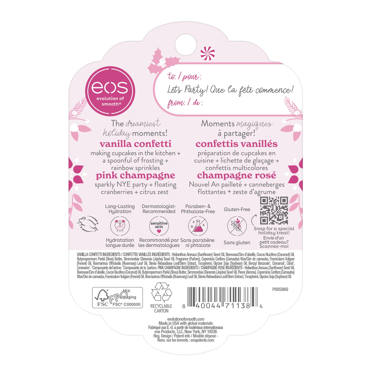 Authentic USA imported Eos lip balm set for sensitive skin