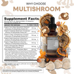 Organic Turkey Tail and Lion's Mane liquid blend supplement packaging