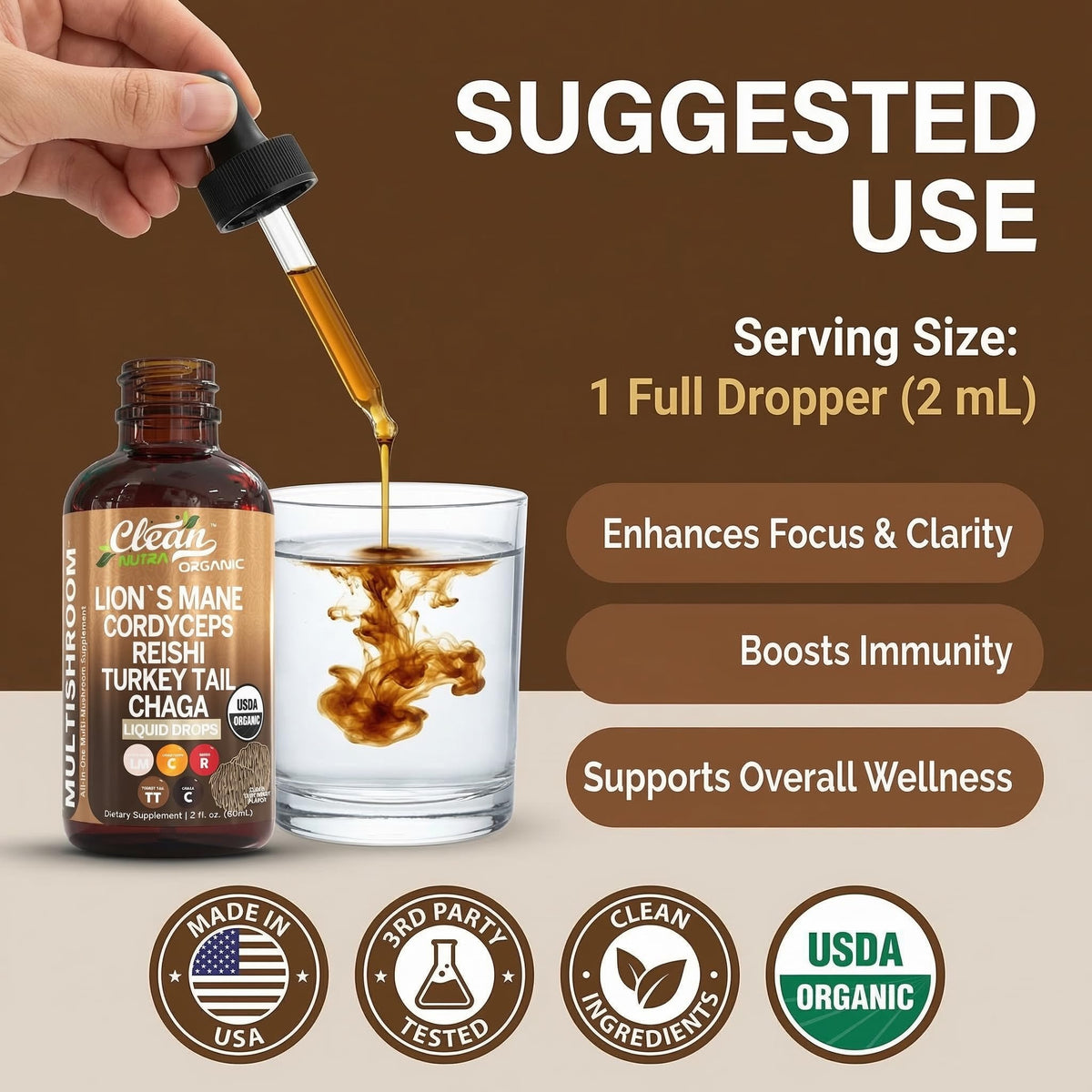 Clean Nutraceuticals fast absorbing immune support drops formulation view