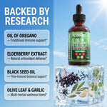 Clean Nutraceuticals 8-in-1 herbal defense formula bottle with dropper