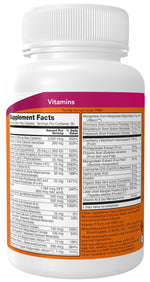 Now Foods Eve Women's Multivitamin supplement facts label