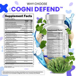 Clean Nutraceuticals Cogni Defend cognitive support supplement placed on a clean background.