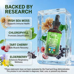 Side view of Clean Nutraceuticals liquid extract bottle displaying the complete supplement facts label.