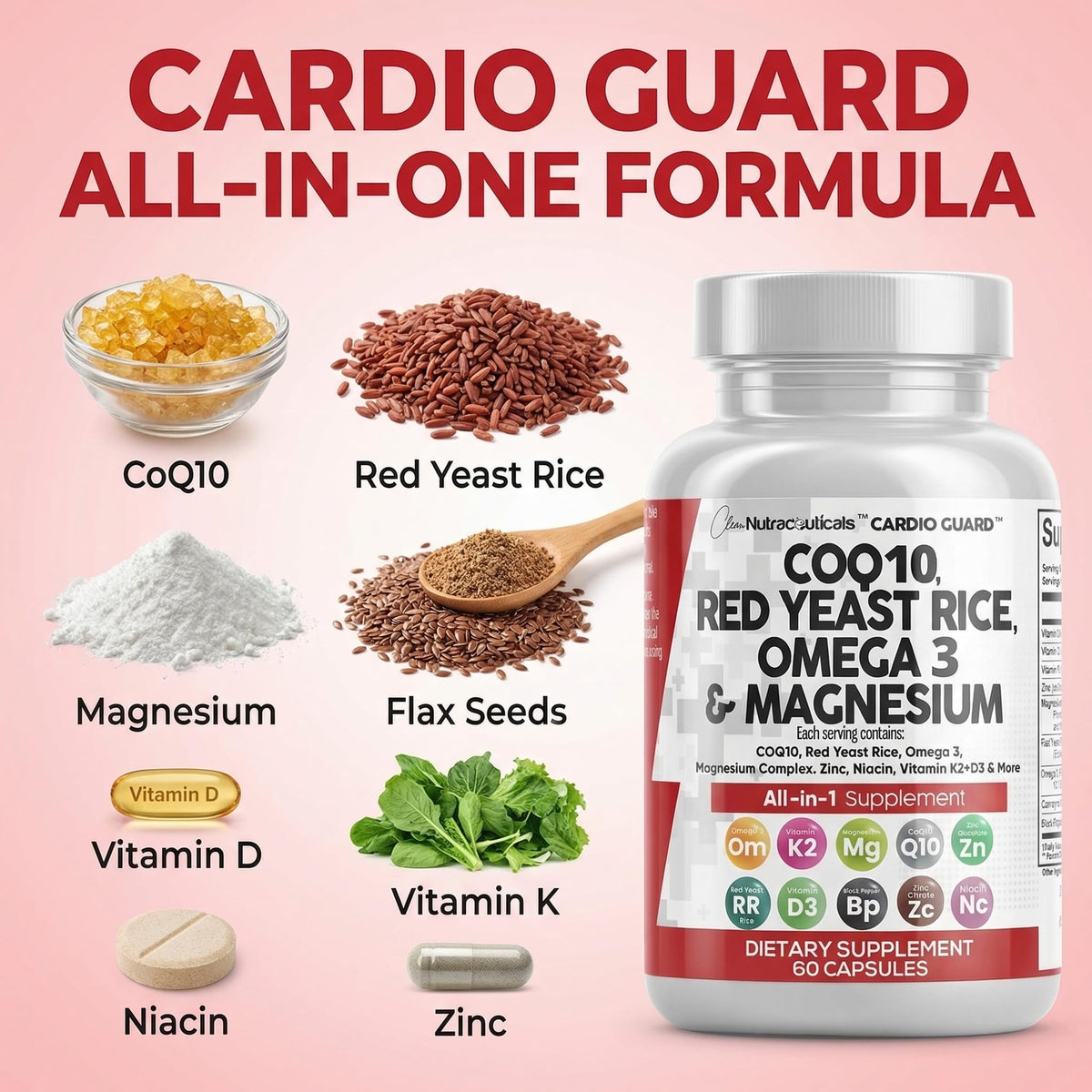Clean Nutraceuticals CardioGuard all in one daily heart multivitamin bottle