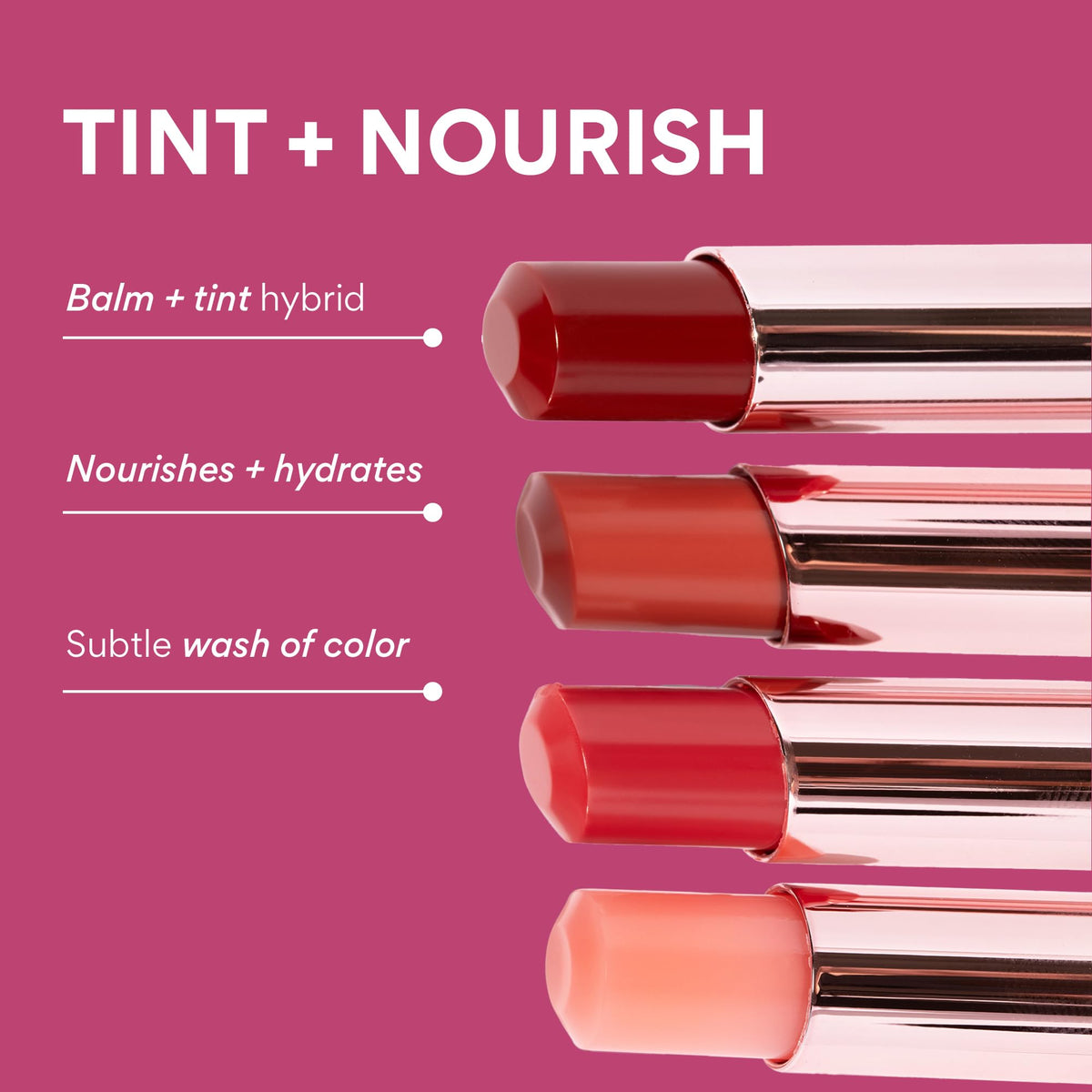 Innisfree hydrating tinted balm stick open to reveal the glossy sheer lip color texture.