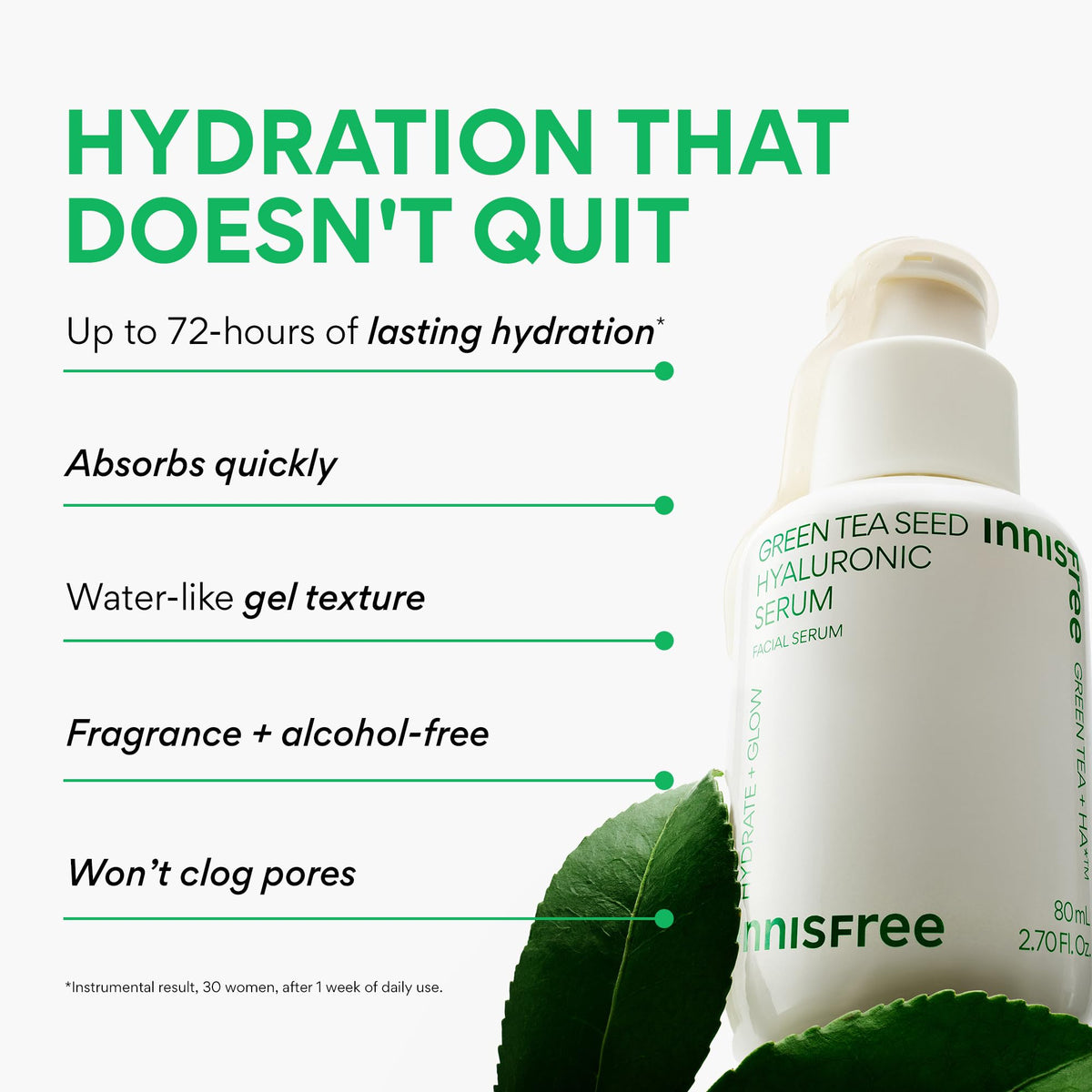 Innisfree Korean face serum refill packaging displaying eighty milliliters product volume