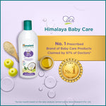 Back label of Himalaya Baby Hair Oil 200ml with usage instructions