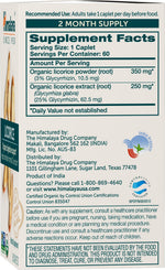 Himalaya Organic Licorice bottle back label showing supplement facts