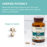 Top view of authentic Himalaya Organic Garlic herbal supplement certified organic packaging
