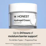 Honest Beauty Hydrogel Cream open jar showing lightweight water cream texture
