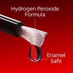 Side profile of the Colgate hydrogen peroxide teeth whitening pen container highlighting the zero point zero eight fluid ounce fluid capacity.