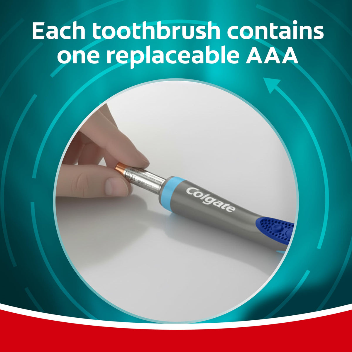 Colgate 360 Vibrate Deep Clean toothbrush ergonomic rubber grip