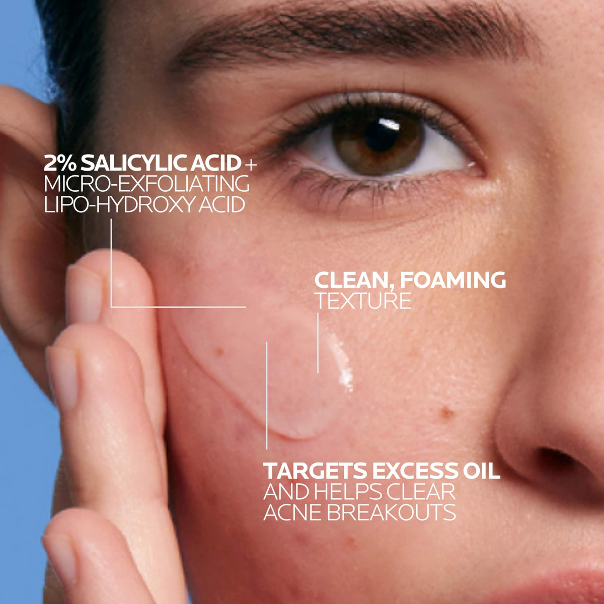 Close up of La Roche-Posay Medicated Gel Cleanser label