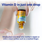 Ddrops Baby Vitamin D3 two point five milliliters bottle for breastfed infants