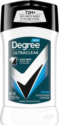 Degree Men UltraClear deodorant stick designed to prevent white marks and yellow shirt stains