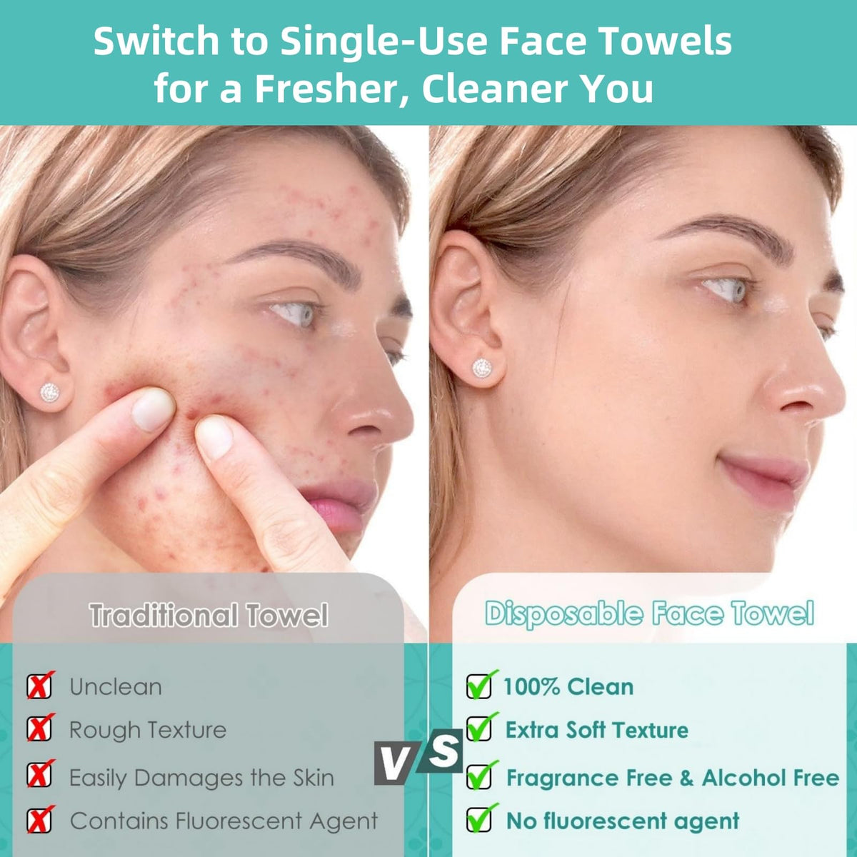 Ditoi dual sided makeup removal wipes being saturated with water