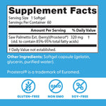 Doctor's Best Saw Palmetto 320mg softgels imported urinary tract health supplement bottle angle view