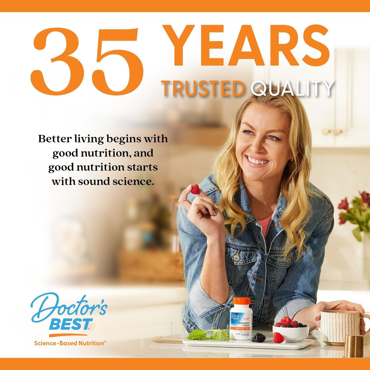 Full product shot of Doctor's Best 100 percent chelated iron gentle on stomach formula.