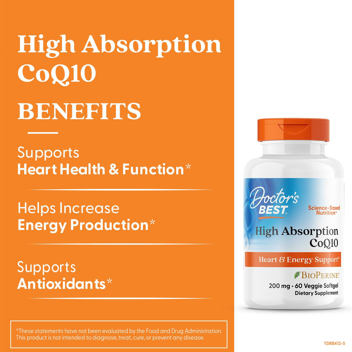 Doctor's Best high absorption heart health supplement vegetarian softgels packaging