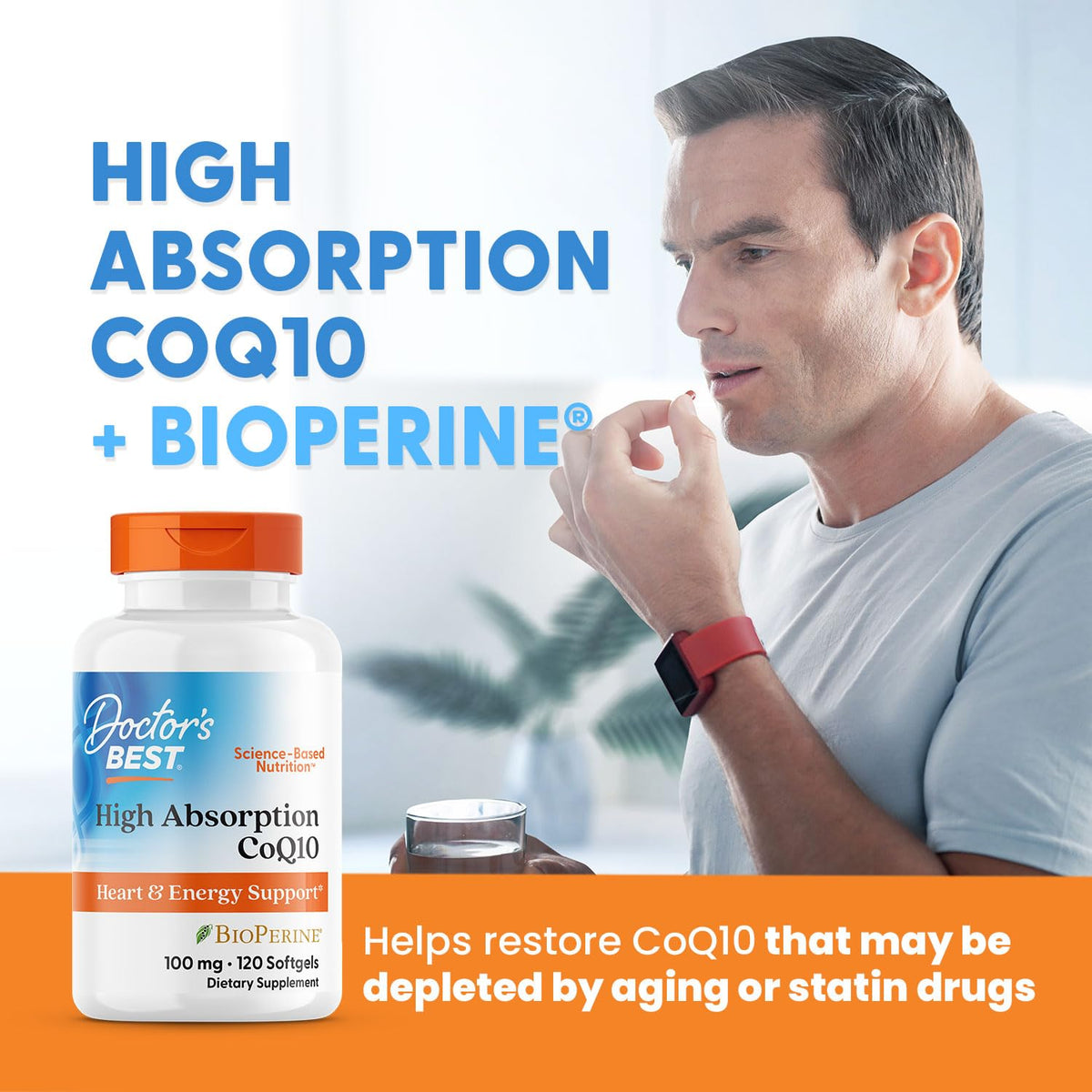 Doctor's Best High Absorption CoQ10 black pepper extract formula for maximum bioavailability
