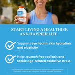 Doctor's Best Astaxanthin 6mg bottle with individual vegetarian softgels displayed