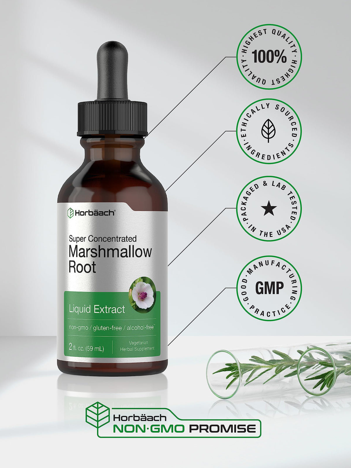 Top view of the Horbaach Marshmallow Root tincture cap