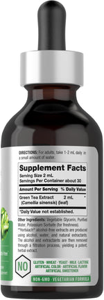 Horbaach Green Tea liquid tincture supplement label detail
