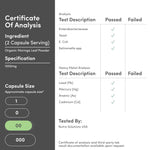 Double Wood Supplements Moringa packaging showing product specifications and verified third-party testing seal