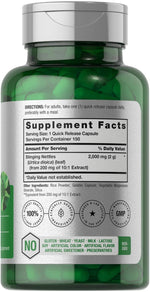 Horbäach Urtica Leaf 2000mg supplement supplement facts label view