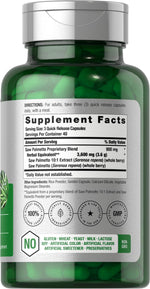 Horbäach Saw Palmetto 3600 milligram supplement supplement facts label view