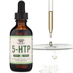 Double Wood 5-HTP drops label with vegetable glycerin and mint extract ingredients.