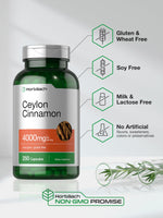 Back of Horbäach Ceylon Cinnamon bottle showing ingredients