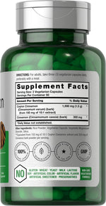 Horbäach 1800mg Cinnamon capsules supplement label details