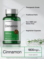 Side view of Horbäach Ceylon Cinnamon 150 capsule bottle