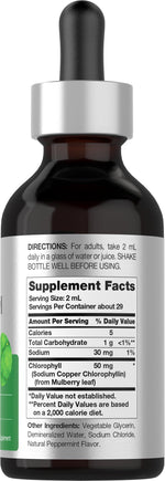 Horbaach peppermint flavor chlorophyll liquid drops bottle with dropper packaging