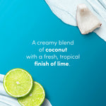 Dove Tropical Coconut and Lime skin renewing exfoliator packaging highlight with one quarter moisturizing cream seal.