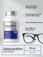 Horbaach non GMO and gluten free microalgae astaxanthin softgel capsules close up
