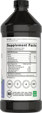 Horbaach cold pressed flaxseed oil supplement nutrition facts label